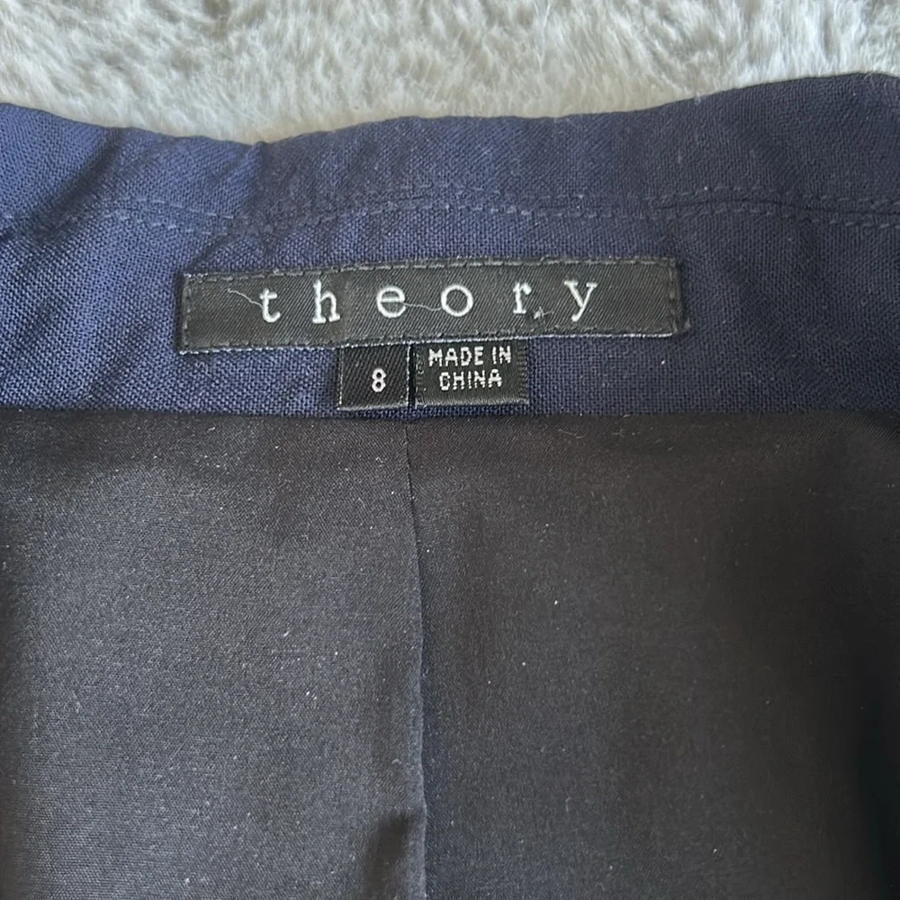 Theory Nichelle Broadway Navy Blue Blazer Suit Jacket 8 - Picture 7 of 14